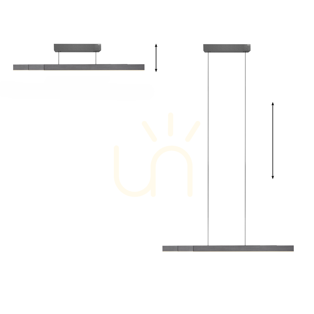 Spectacol PURE-MOTO-RISE 2545-15 Lampa suspendată gri cu 3 LED-uri PURE-MOTO-RISE 2545-15 Lampa suspendată gri cu 3 LED-uri