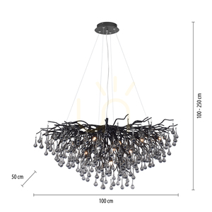 ICICLE 2192-18 Lampa suspendată neagră 10xG9 small 8