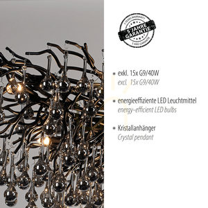ICICLE 2031-18 Lampă suspendată neagră 15xG9 small 4