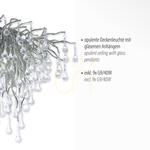 ICICLE 8091-55 Lampa de tavan argintie, 9xG9 small 3