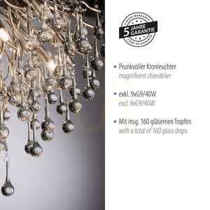 ICICLE 8091-55 Lampa de tavan argintie, 9xG9 small 4