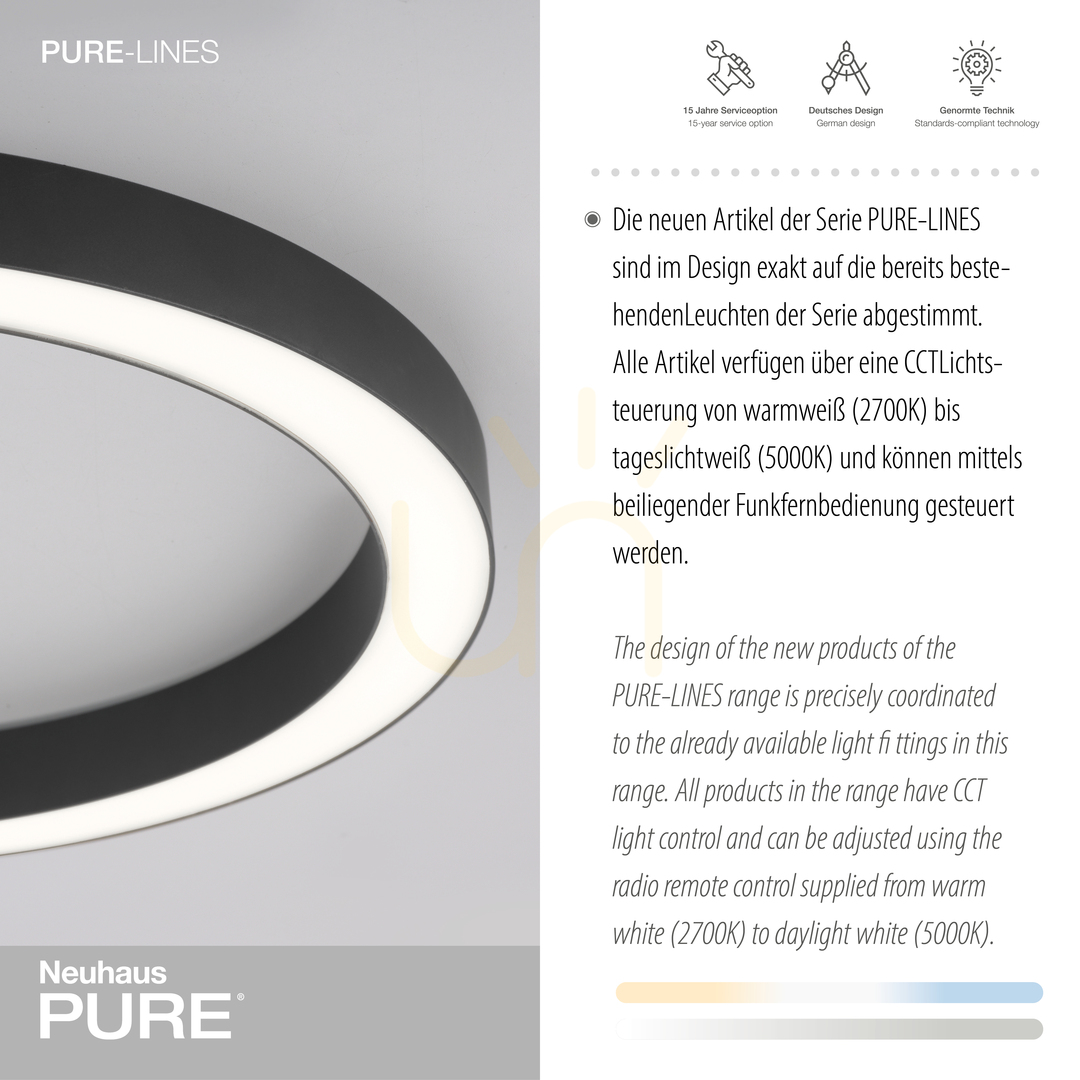 Afişa PURE-LINES 6309-13 Lampa de tavan, antracit, 1xLED PURE-LINES 6309-13 Lampa de tavan, antracit, 1xLED