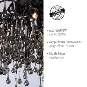 ICICLE 8092-18 Lampa de tavan, negru, 14xG9 small 4