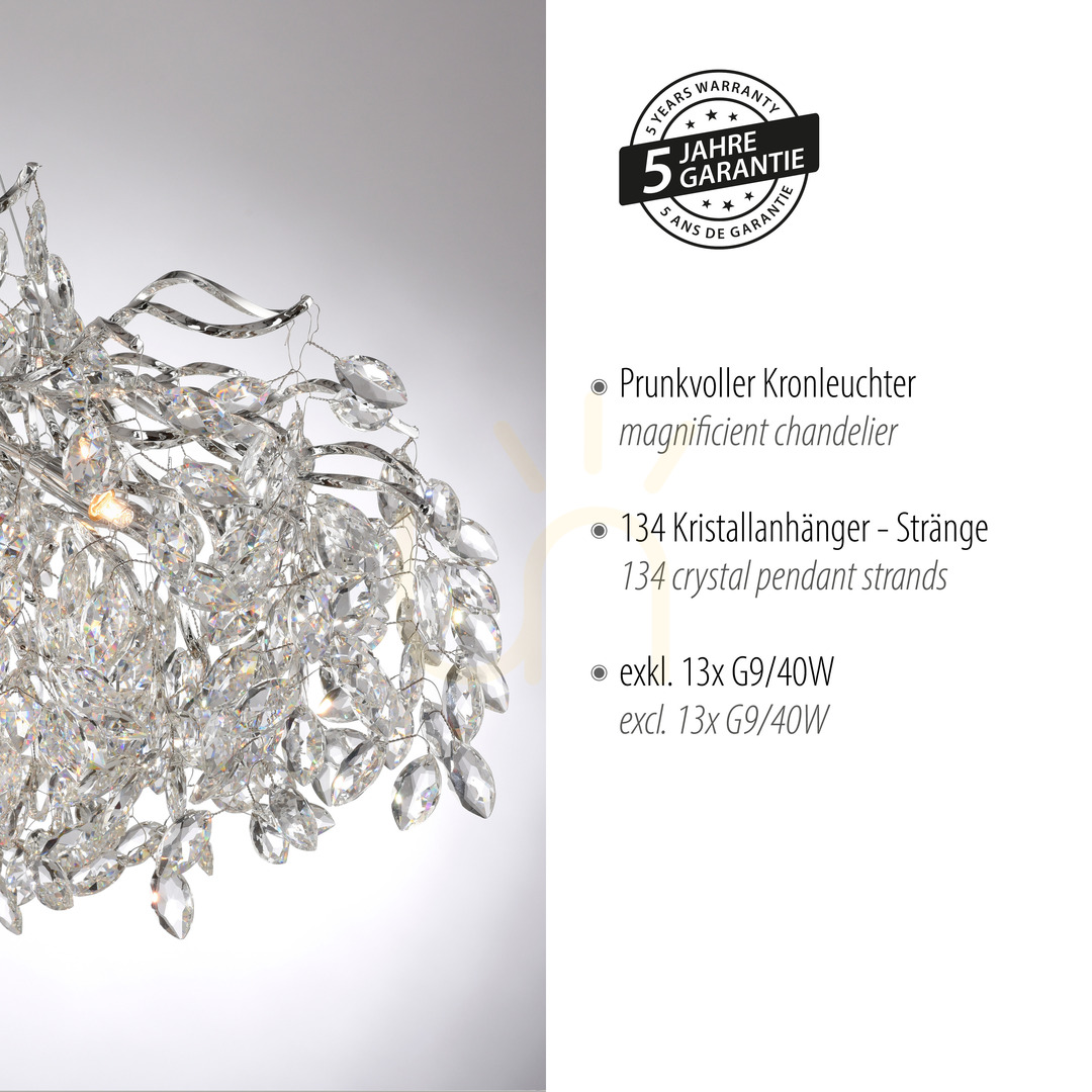 Spectacol Lampa suspendată RICICLE 2036-17, cromată, 13xG9 Lampa suspendată RICICLE 2036-17, cromată, 13xG9