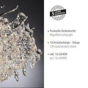 RICICLE 6054-17 Lampa de tavan cromată, 13xG9 small 4