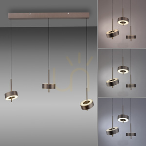 Lustră LED suspendată Paul Neuhaus Q-Rotate 2248-34, maro, 3 surse de lumină, 95 cm, cu reglare manuală pe înălțime small 5