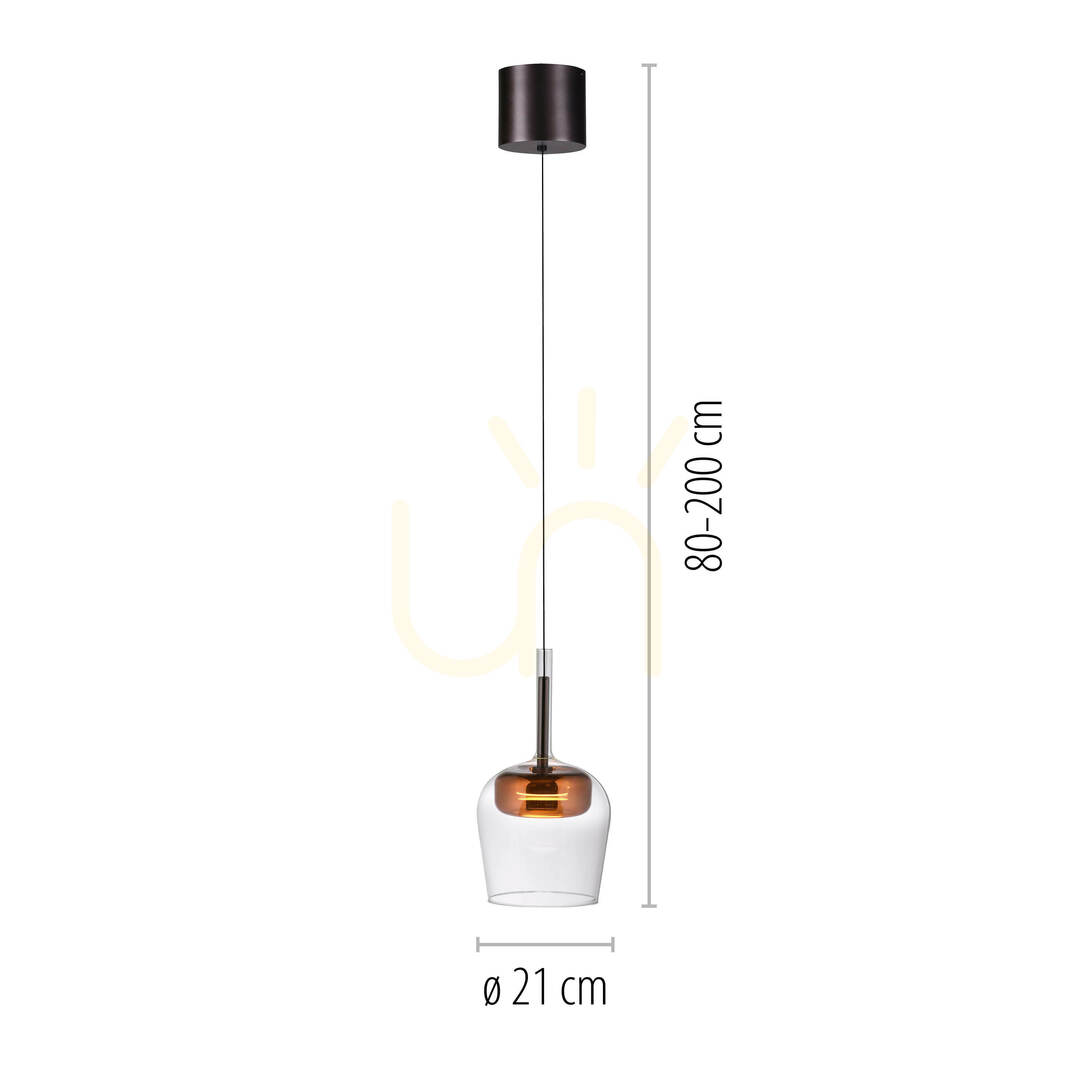 Afişa Lampa suspendată din cupru Q-KON 2741-20, 1xLED Lampa suspendată din cupru Q-KON 2741-20, 1xLED