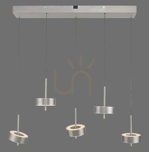 Lampă suspendată LED Paul Neuhaus Q-ROTATE 2249-95, 5 surse de lumină, culoarea aluminiului small 0