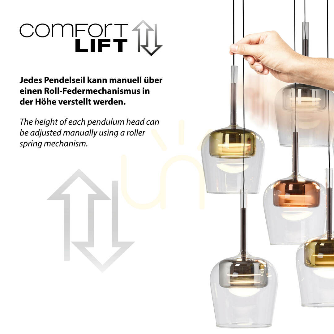 Vedere Q-KON 2744-70 Lampă suspendată multicoloră cu 6 LED-uri Q-KON 2744-70 Lampă suspendată multicoloră cu 6 LED-uri