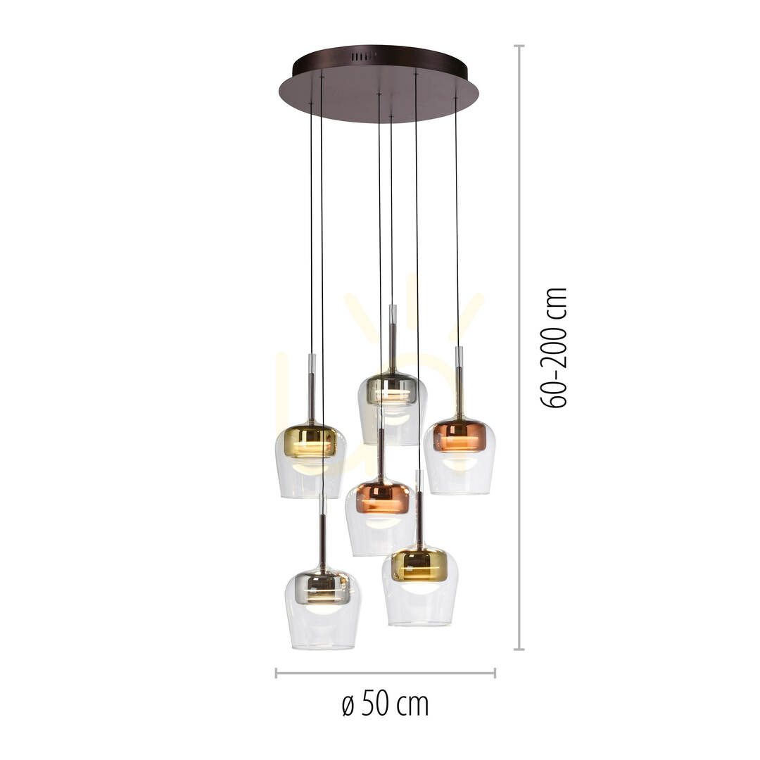 Afişa Q-KON 2744-70 Lampă suspendată multicoloră cu 6 LED-uri Q-KON 2744-70 Lampă suspendată multicoloră cu 6 LED-uri