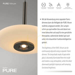 PURE VITRUM 2053-34 Maro, lampă suspendată cu 2 LED-uri small 4