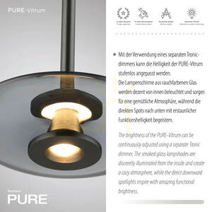 PURE VITRUM 2083-15 Lampa suspendată gri cu 6 LED-uri small 13