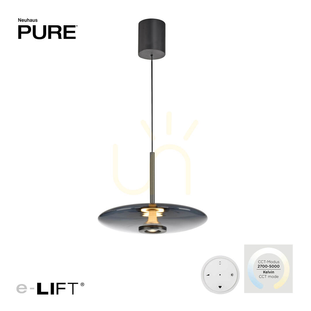 Vedere Lampă suspendată PURE E-VITRUM 2084-15, gri, cu 2 LED-uri Lampă suspendată PURE E-VITRUM 2084-15, gri, cu 2 LED-uri