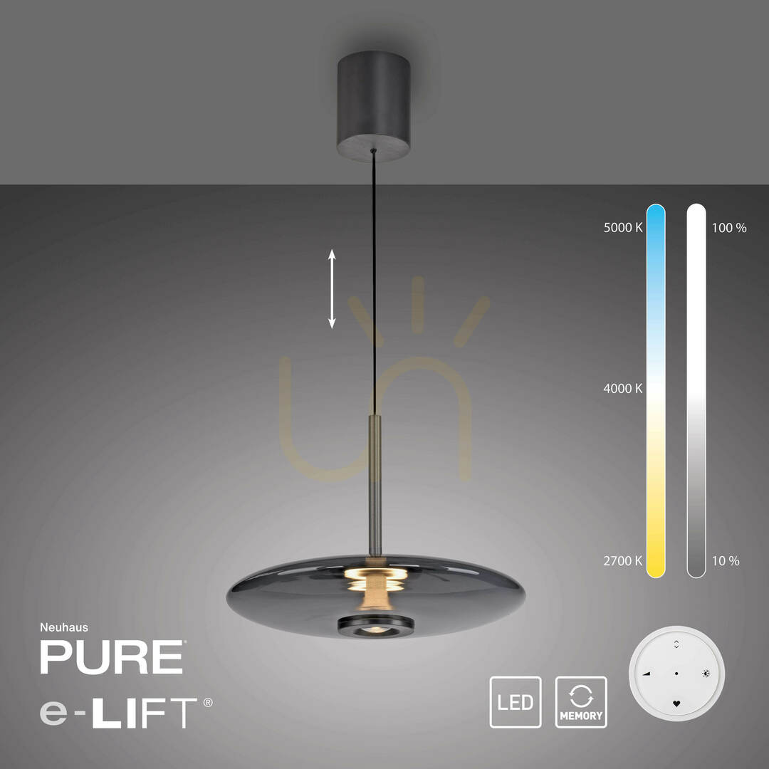 previzualizare Lampă suspendată PURE E-VITRUM 2084-15, gri, cu 2 LED-uri Lampă suspendată PURE E-VITRUM 2084-15, gri, cu 2 LED-uri