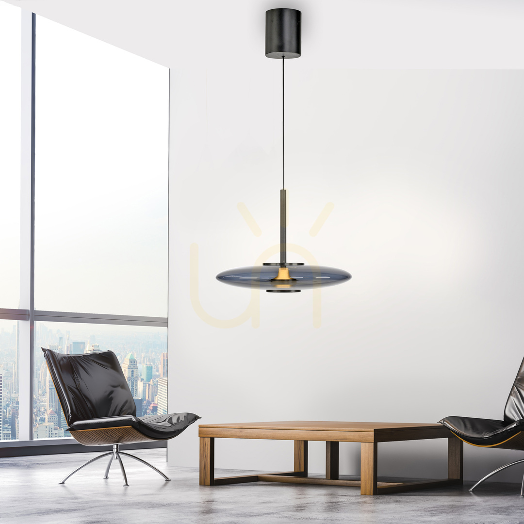 Spectacol Lampă suspendată PURE E-VITRUM 2084-15, gri, cu 2 LED-uri Lampă suspendată PURE E-VITRUM 2084-15, gri, cu 2 LED-uri
