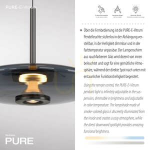 Lampă suspendată PURE E-VITRUM 2084-15, gri, cu 2 LED-uri 3 Lampă suspendată PURE E-VITRUM 2084-15, gri, cu 2 LED-uri small 3