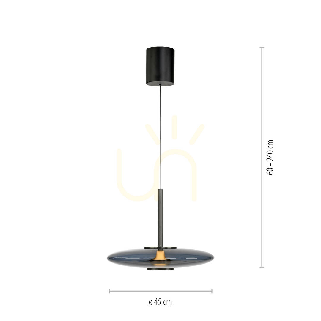 Afişa Lampă suspendată PURE E-VITRUM 2084-15, gri, cu 2 LED-uri Lampă suspendată PURE E-VITRUM 2084-15, gri, cu 2 LED-uri