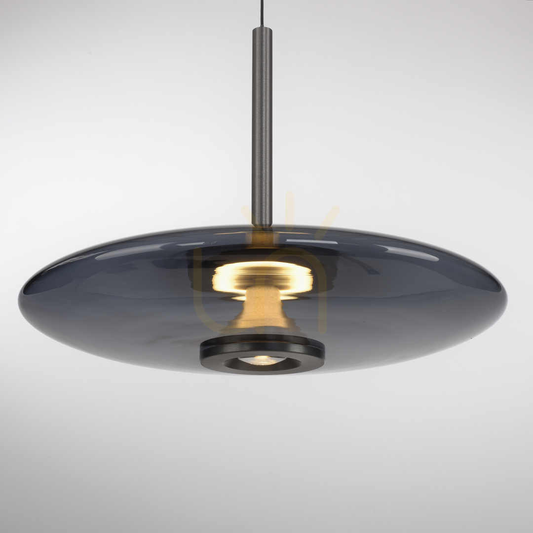 Spectacol Lampă suspendată PURE E-VITRUM 2084-15, gri, cu 2 LED-uri Lampă suspendată PURE E-VITRUM 2084-15, gri, cu 2 LED-uri