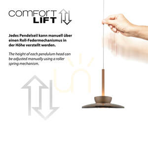 PURE MOON 2193-97 Lampa suspendată maro cu 6 LED-uri small 6