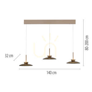 PURE MOON 2193-97 Lampa suspendată maro cu 6 LED-uri small 8