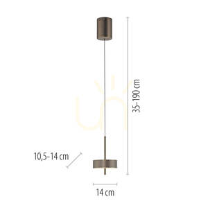Q-ROTATE 2247-34 Maro, lampă suspendată cu 1 LED small 8