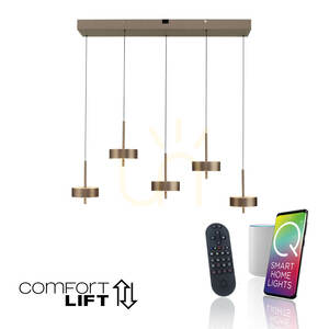 Q-ROTATE 2249-34 Lampa suspendată maro cu 5 LED-uri 1 Q-ROTATE 2249-34 Lampa suspendată maro cu 5 LED-uri small 1