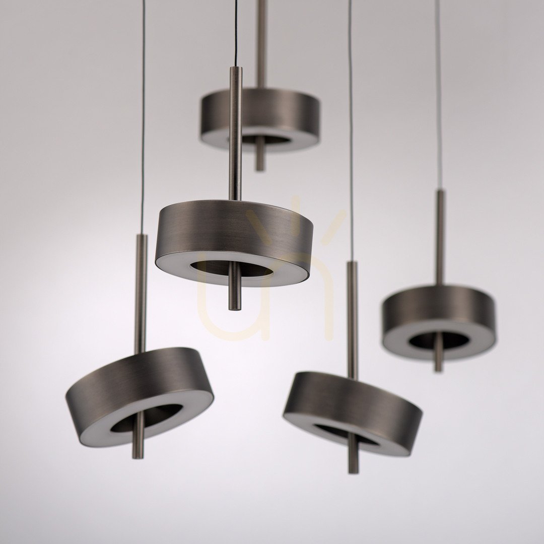 Vedere Q-ROTATE 2249-34 Lampa suspendată maro cu 5 LED-uri Q-ROTATE 2249-34 Lampa suspendată maro cu 5 LED-uri