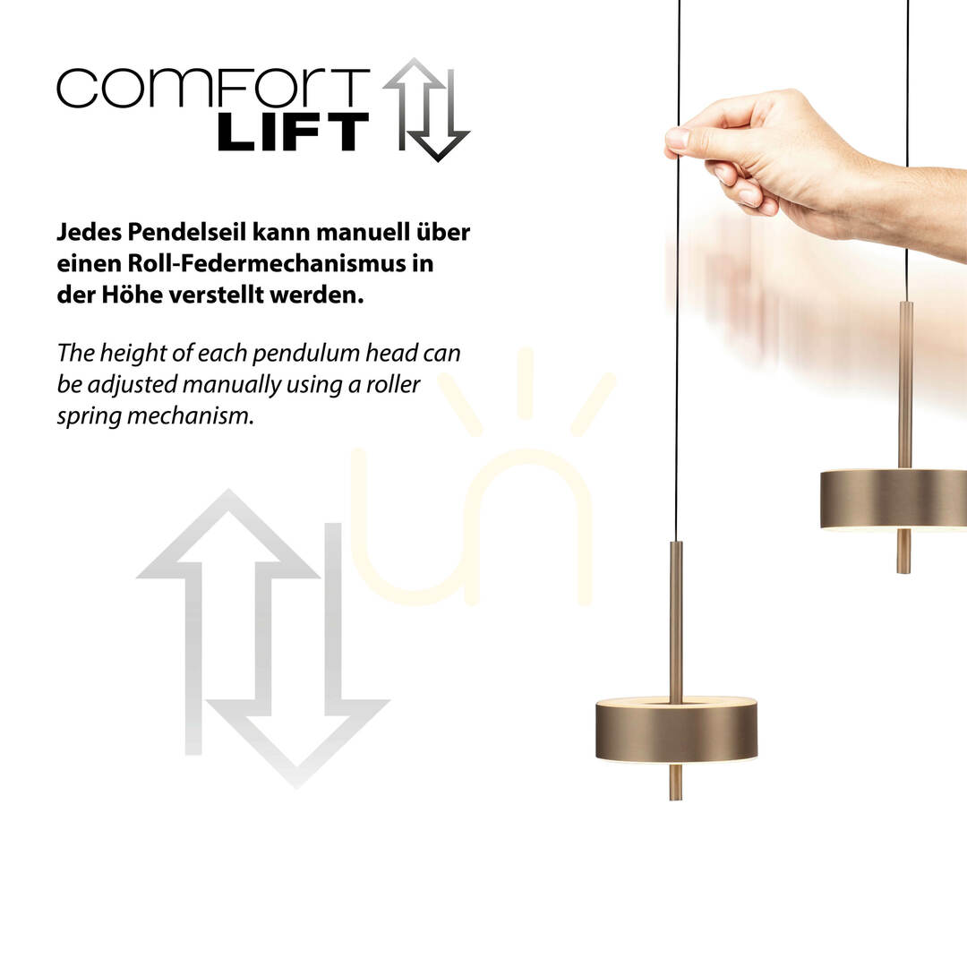 Vedere Q-ROTATE 2249-34 Lampa suspendată maro cu 5 LED-uri Q-ROTATE 2249-34 Lampa suspendată maro cu 5 LED-uri