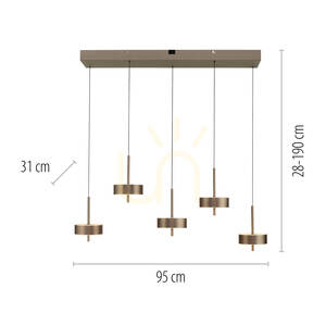 Q-ROTATE 2249-34 Lampa suspendată maro cu 5 LED-uri 8 Q-ROTATE 2249-34 Lampa suspendată maro cu 5 LED-uri small 8