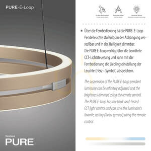Lampa suspendată PURE E-LOOP 2550-60 din alamă cu 2 LED-uri small 3