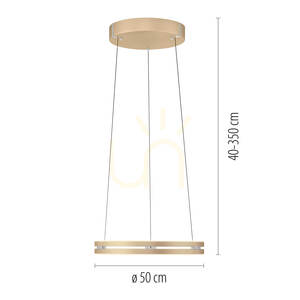 Lampa suspendată PURE E-LOOP 2550-60 din alamă cu 2 LED-uri small 7