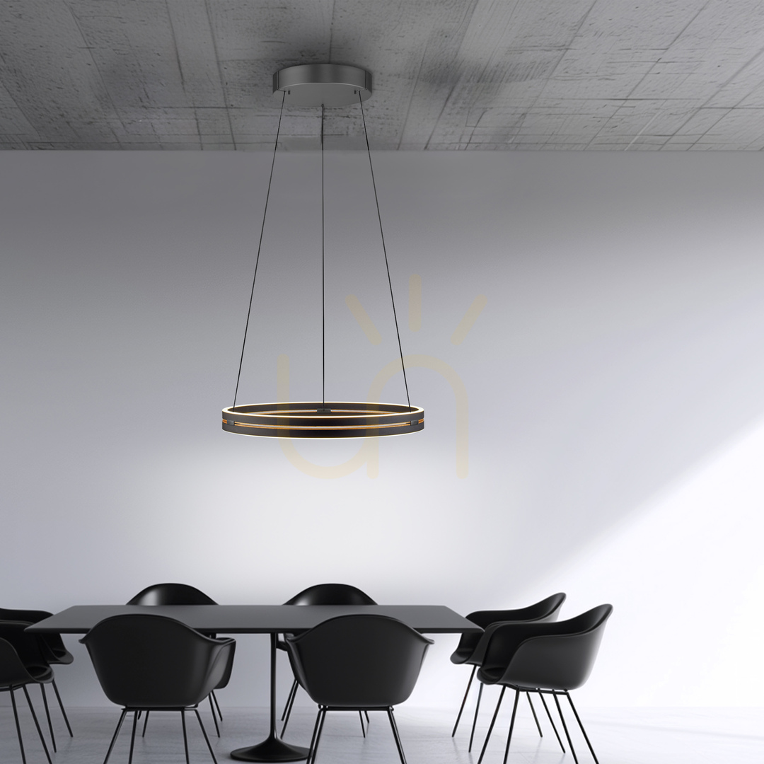 Spectacol Lampă suspendată PURE E-LOOP 2551-18, negru, cu 2 LED-uri Lampă suspendată PURE E-LOOP 2551-18, negru, cu 2 LED-uri