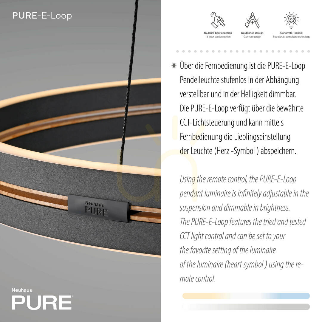 Afişa Lampă suspendată PURE E-LOOP 2551-18, negru, cu 2 LED-uri Lampă suspendată PURE E-LOOP 2551-18, negru, cu 2 LED-uri