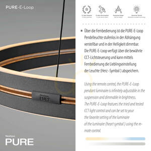 Lampă suspendată PURE E-LOOP 2551-18, negru, cu 2 LED-uri 4 Lampă suspendată PURE E-LOOP 2551-18, negru, cu 2 LED-uri small 4