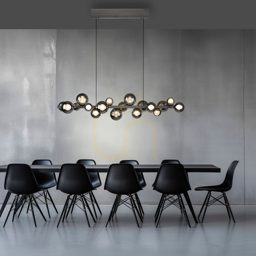 Verifica Paul Neuhaus PURE E-Popup 2557-15 lampa suspendată gri cu 18 LED-uri, cu înălțime reglabilă electric