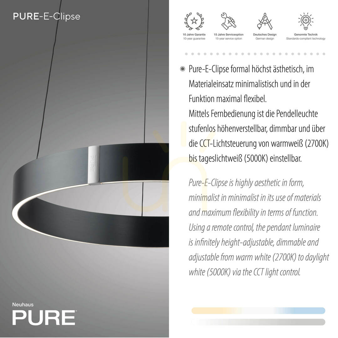 Spectacol PURE E-CLIPSE 2560-15 Gri 2xLED Lampă suspendată PURE E-CLIPSE 2560-15 Gri 2xLED Lampă suspendată