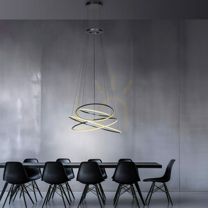 PURE E-FLYING RINGS 2566-15 Gri 1xLED Lampă suspendată small 15
