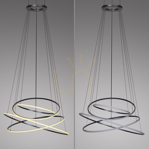 PURE E-FLYING RINGS 2566-15 Gri 1xLED Lampă suspendată small 16