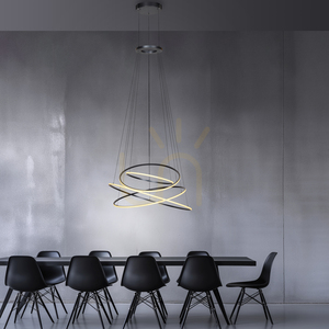 PURE E-FLYING RINGS 2566-15 Gri 1xLED Lampă suspendată small 2