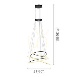 PURE E-FLYING RINGS 2566-15 Gri 1xLED Lampă suspendată small 8