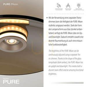 PURE MOON 6095-97, plafonieră maro, 2xLED small 3
