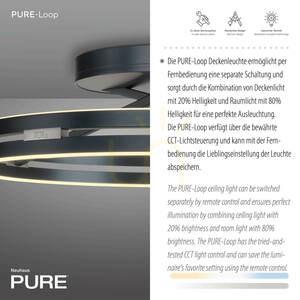 Lampa de tavan PURE LOOP 6552-15, gri, 2xLED small 3