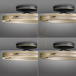 PURE LOOP 6552-68, plafonieră neagră, 2xLED small 15