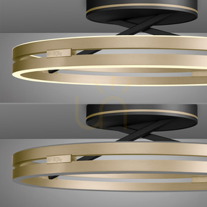 PURE LOOP 6552-68, plafonieră neagră, 2xLED small 19