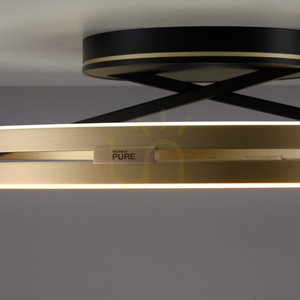PURE LOOP 6552-68, plafonieră neagră, 2xLED small 20