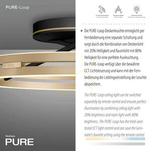 PURE LOOP 6552-68, plafonieră neagră, 2xLED small 3