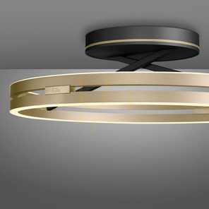 PURE LOOP 6552-68, plafonieră neagră, 2xLED small 9