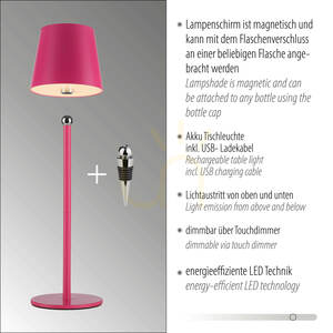 Lampa de masă BOTERIA 19251-87, roz, 1xLED small 14