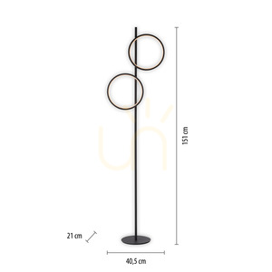 Lampa de podea MINI RITUS 15396-18, negru, 2xLED small 8