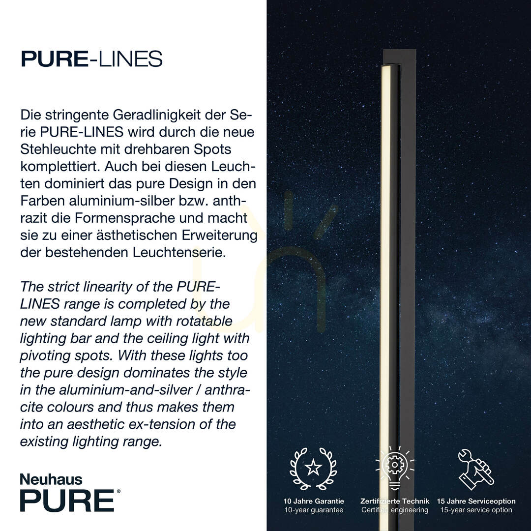 Afişa Lampa de podea PURE-LINES 421-13, antracit, 1xLED Lampa de podea PURE-LINES 421-13, antracit, 1xLED